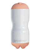Pipedream Extreme Toyz Tight Grip Pussy & Mouth Masturbator Beige White with realistic dual density stroker and squeezable design.