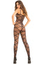 STRAPPED UP SHEER BODYSTOCKING BLACK O/S (NET)-2