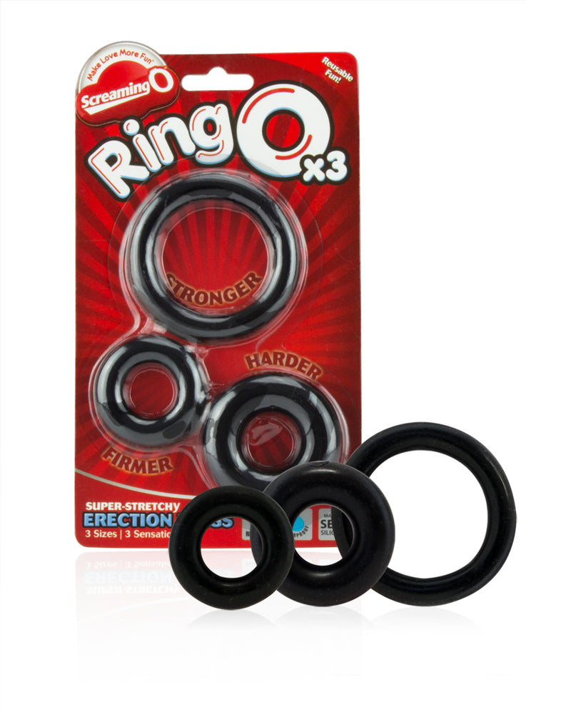 Screaming O The Screaming O RingO 3 Pack Cock Rings Black at $5.99