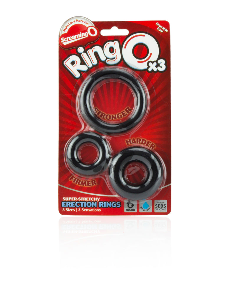 Screaming O The Screaming O RingO 3 Pack Cock Rings Black at $5.99