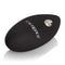 Black silicone remote control for ridged G vibrator with branded logo.