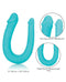 Teal Silicone Double Dong - 12 inches, U-shaped, by Cal Exotics. Body safe, latex-free, phthalate-free. Two unique ends for versatile use.