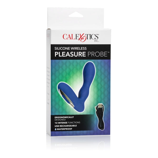 California Exotic Novelties Silicone Wireless Pleasure Probe Blue Prostate Massager at $36.99