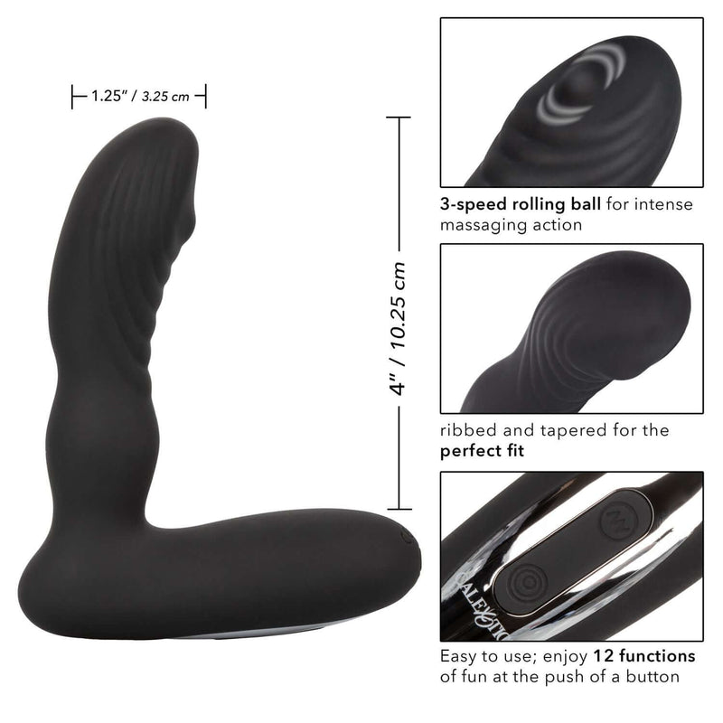California Exotic Novelties Eclipse Roller Ball Probe Black Prostate Massager at $39.99