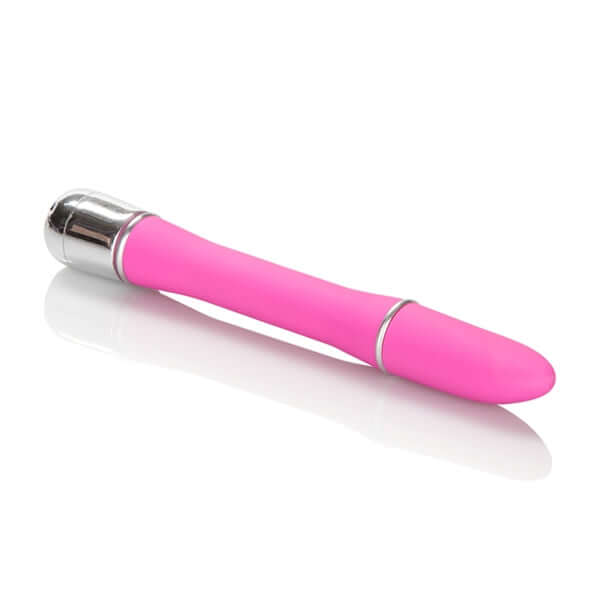 Lulu Satin Touch Pink Vibrator, sleek and discreet sex toy with waterproof design and powerful dual speeds.