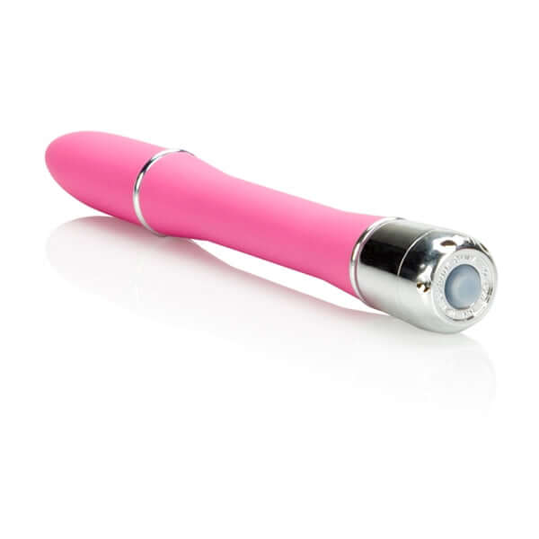 Lulu Satin Touch Pink Vibrator with sleek design, push button controls, 2 speeds, and waterproof features for versatile use.