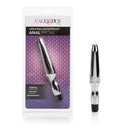 Vibrating waterproof anal probe in silver packaging, designed for easy grip and pleasurable stimulation.