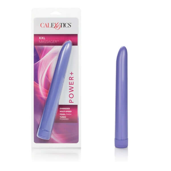 Lavender Jumbo 11-Inch Massager - Powerful Multi-Speed Vibrator by CalExotics in packaging and standalone.