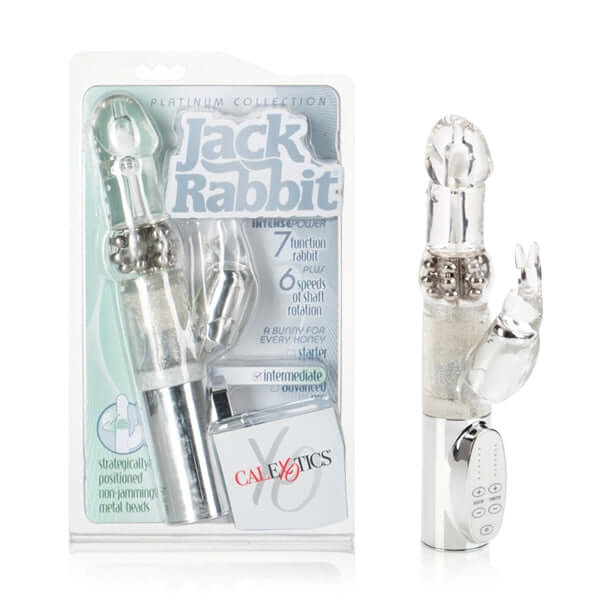 California Exotic Novelties Platinum Collection Jack Rabbit Vibrator Silver at $54.99