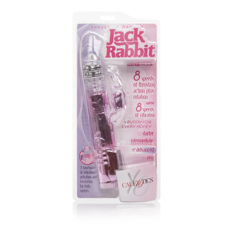 California Exotic Novelties Thrusting Orgasm Jack Rabbit Vibrator Pink at $61.99