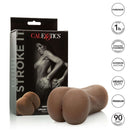 Cal Exotics Stroke It Ass Brown Masturbator package and product, featuring lifelike texture and ergonomic design for ultimate pleasure.