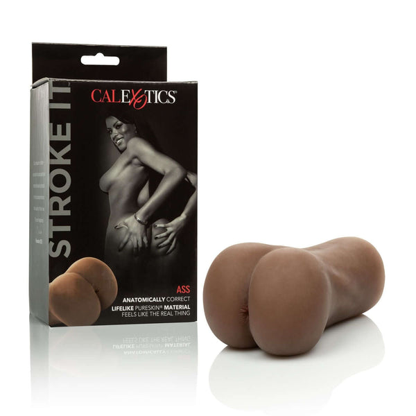 Cal Exotics Stroke It Ass Brown Masturbator with realistic texture and packaging.