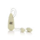 Pocket Exotics glow-in-the-dark vibrating double bullets with controller, compact and powerful stimulators, phthalate-free, 2.1 inches.