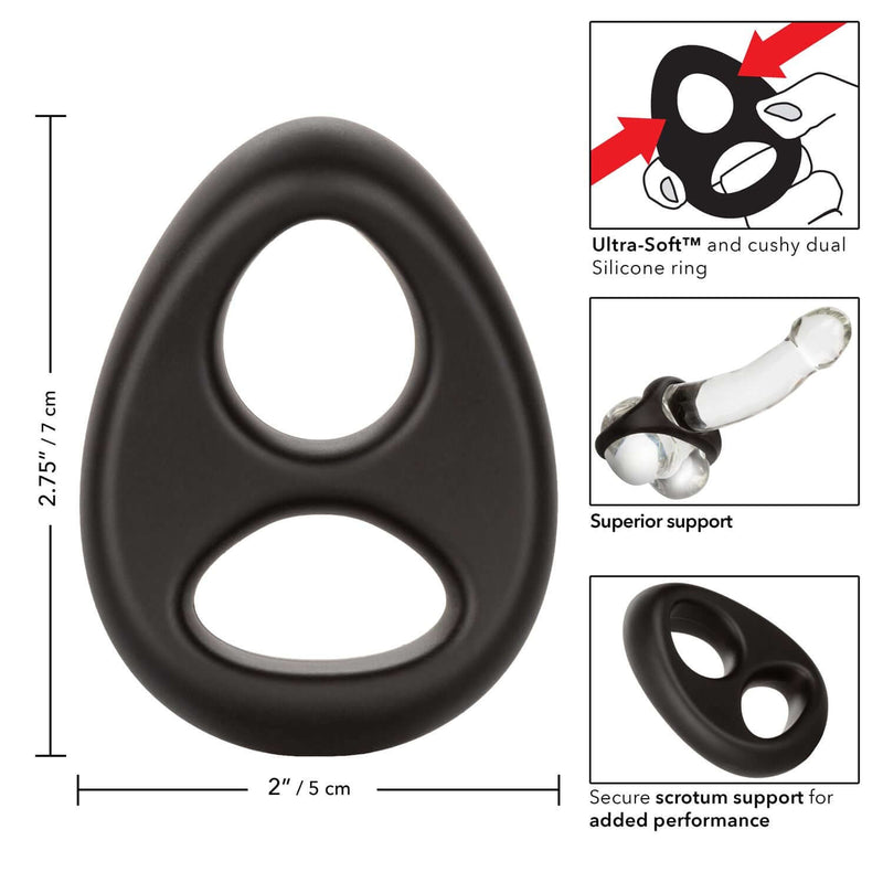 California Exotic Novelties Ultra Soft Dual Ring Black from California Exotic Novelties at $9.99