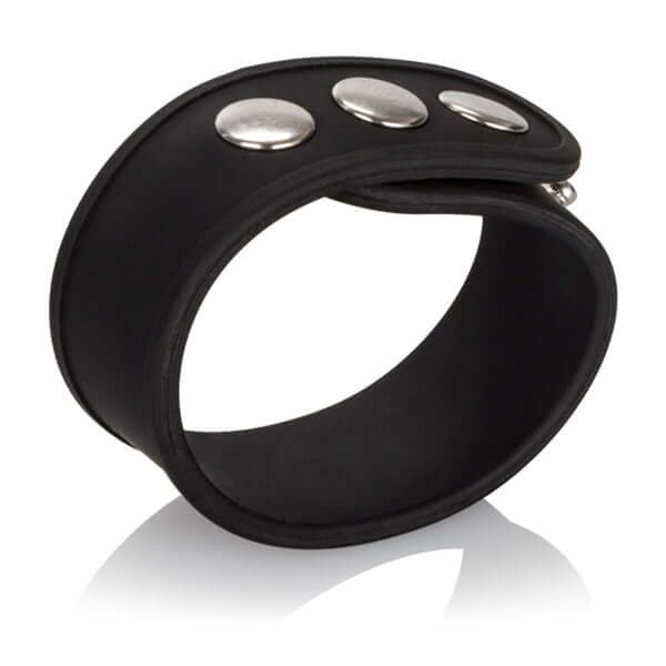 California Exotic Novelties Silicone Tri Snap Erection Ring Black at $7.99