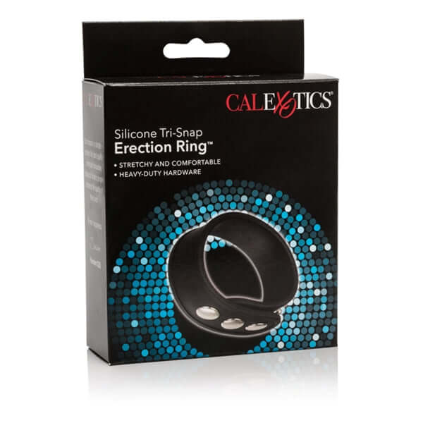 California Exotic Novelties Silicone Tri Snap Erection Ring Black at $7.99