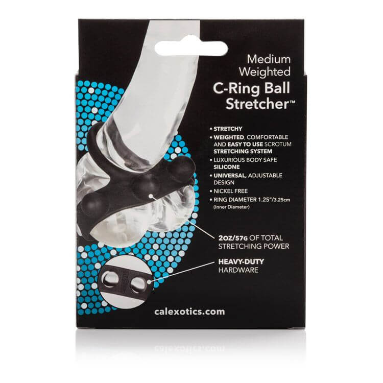 California Exotic Novelties Medium Weighted C-Ring Ball Stretcher Black at $10.99