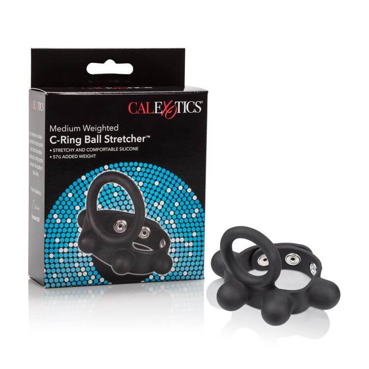 California Exotic Novelties Medium Weighted C-Ring Ball Stretcher Black at $10.99