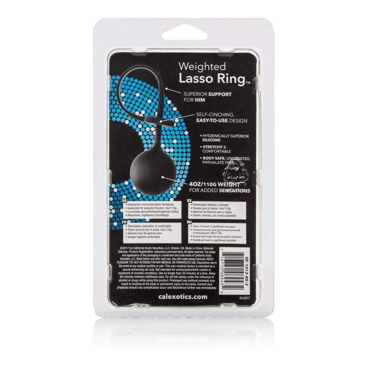 California Exotic Novelties Weighted Lasso Ring Black at $8.99