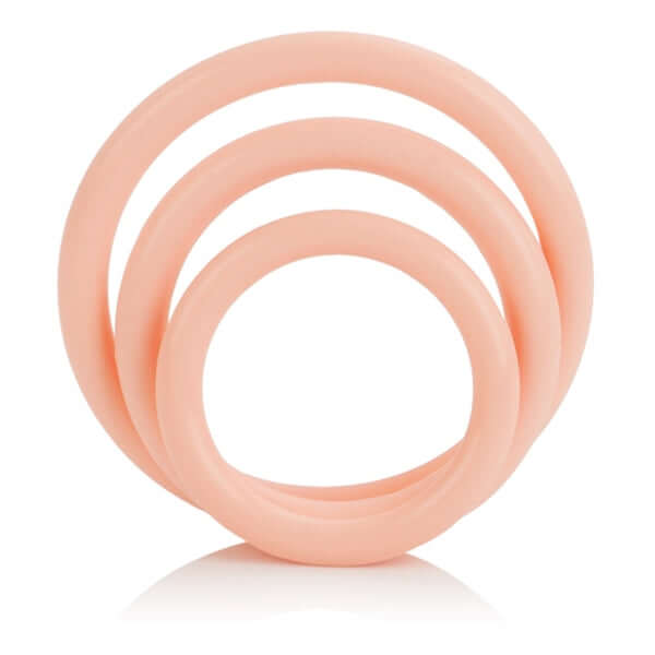 Tri-Rings Natural Set - 3-Piece Cock Ring Set for Enhanced Pleasure in Medium, Large, and Extra-Large Sizes