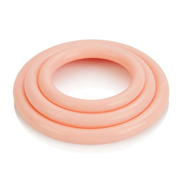Tri-Rings Natural Set - Three Sizes of Phthalate-Free, Non-Toxic Rubber Cock Rings for Enhanced Pleasure