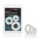 Premium Silicone Ring Set in package with three rings displayed in medium, large, and XL sizes on white background
