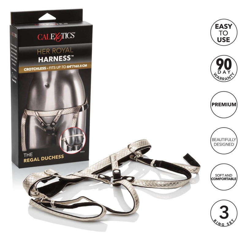 California Exotic Novelties Her Royal Harness The Regal Duchess Gold at $39.99