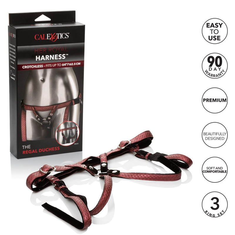California Exotic Novelties Her Royal Harness The Regal Duchess Red at $39.99