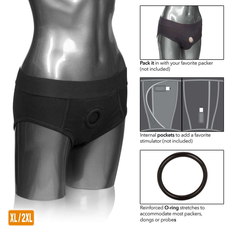 PACKER GEAR BLACK BRIEF HARNESS XL/2XL-2