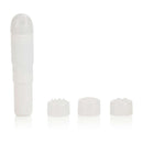 Compact Water Pro Mini Massager with interchangeable caps for versatile pleasure and travel-friendly design.