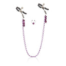 California Exotic Novelties Nipple Clamps Purple Chain with Navel Ring at $10.99