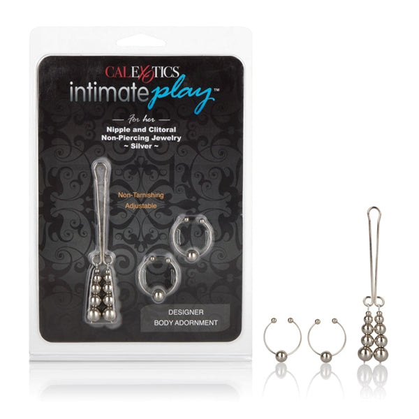California Exotic Novelties Nipple and Clitoral Non-Piercing Body Jewelry Silver at $10.99