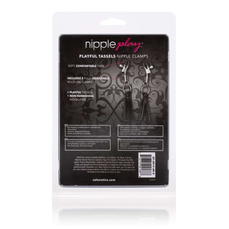 California Exotic Novelties Nipple Play Playful Tassels Nipple Clamps Black at $11.99