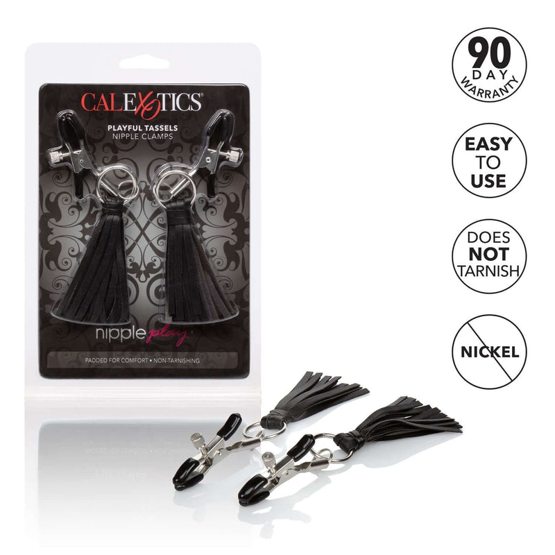 California Exotic Novelties Nipple Play Playful Tassels Nipple Clamps Black at $11.99
