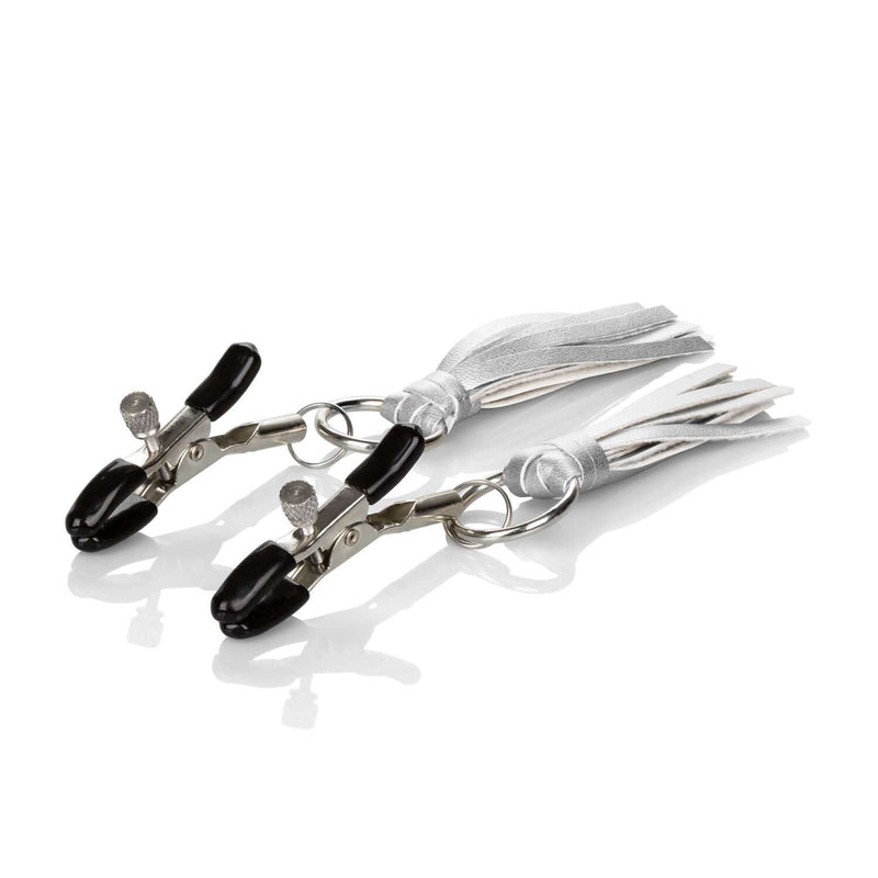 California Exotic Novelties NIPPLE PLAY PLAYFUL TASSELS NIPPLE CLAMPS SILVER at $10.99