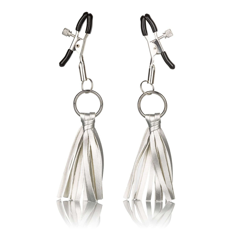 California Exotic Novelties NIPPLE PLAY PLAYFUL TASSELS NIPPLE CLAMPS SILVER at $10.99