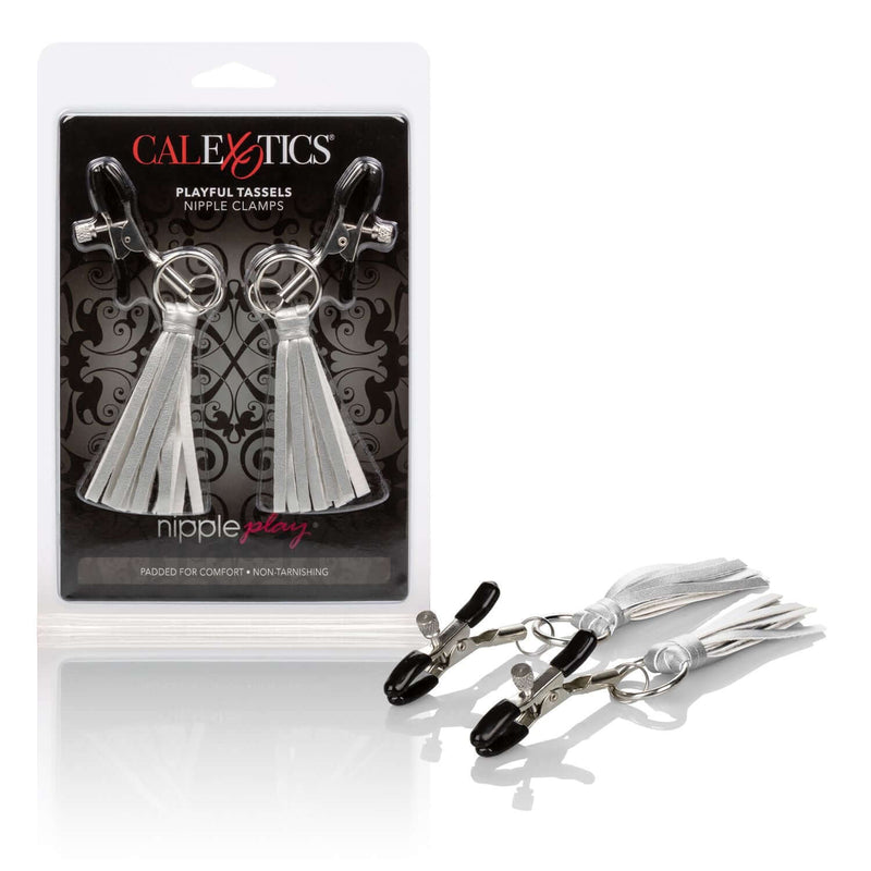 California Exotic Novelties NIPPLE PLAY PLAYFUL TASSELS NIPPLE CLAMPS SILVER at $10.99