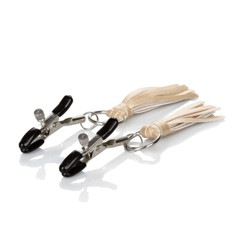 California Exotic Novelties NIPPLE PLAY PLAYFUL TASSELS NIPPLE CLAMPS GOLD at $10.99