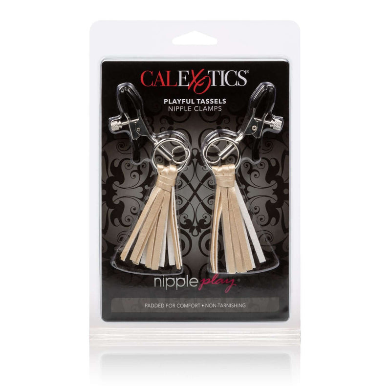 California Exotic Novelties NIPPLE PLAY PLAYFUL TASSELS NIPPLE CLAMPS GOLD at $10.99