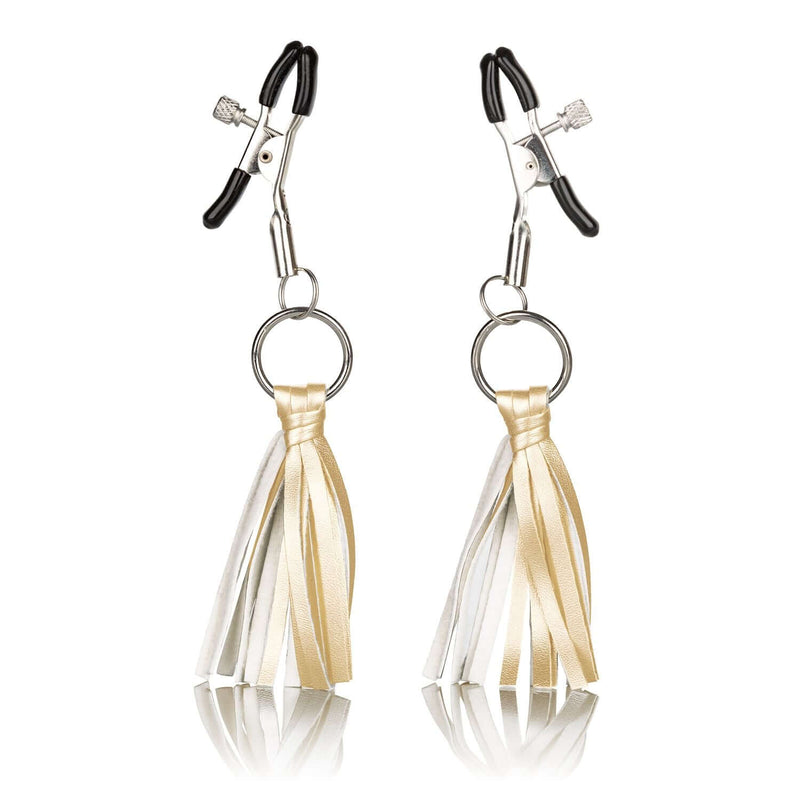 California Exotic Novelties NIPPLE PLAY PLAYFUL TASSELS NIPPLE CLAMPS GOLD at $10.99