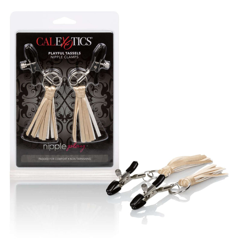 California Exotic Novelties NIPPLE PLAY PLAYFUL TASSELS NIPPLE CLAMPS GOLD at $10.99