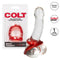 Colt XL Snug Tugger dual support ring for stronger erections, red and clear design, comfortable fit for enhanced pleasure.