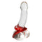 Colt XL Snug Tugger Dual Support Ring, clear with red accents, designed for stronger erections and scrotum support.