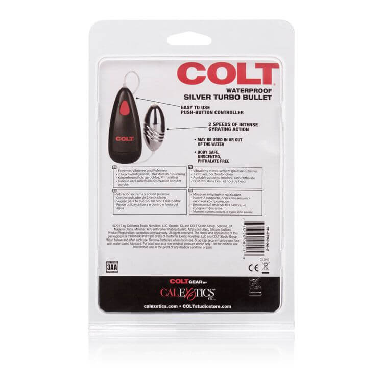 California Exotic Novelties Colt Silver Turbo Bullet Vibrator Waterproof at $17.99