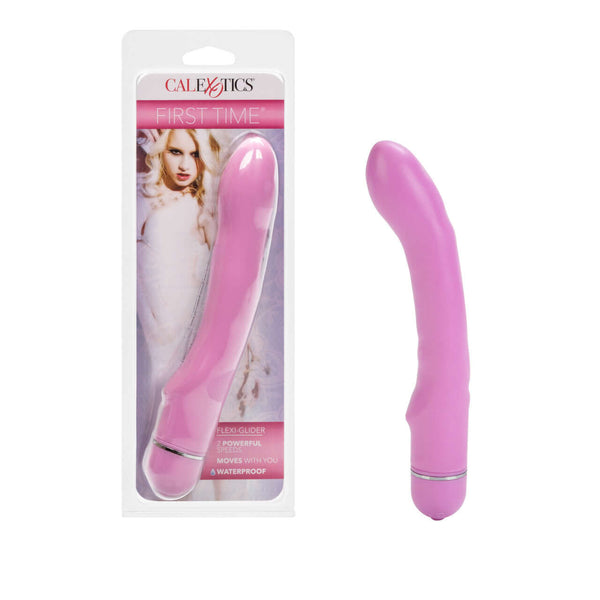 First Time Flexi Glider Pink Vibrator - Bendable Pleasure Toy by Calif First Time Flexi Glider Pink Vibrator - Bendable Pleasure Toy by Calif