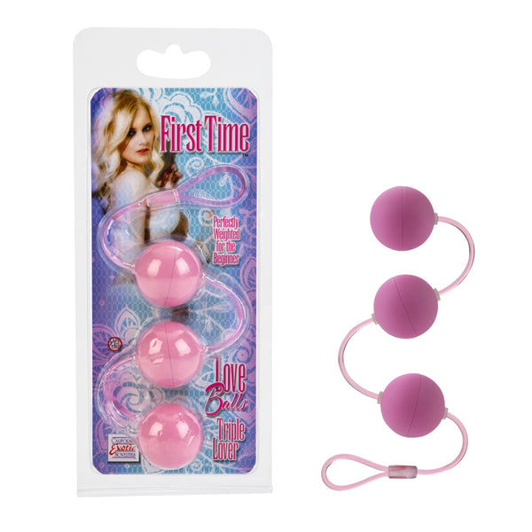 California Exotic Novelties FIRST TIME LOVE BALLS TRIPLE LOVER PINK at $9.99