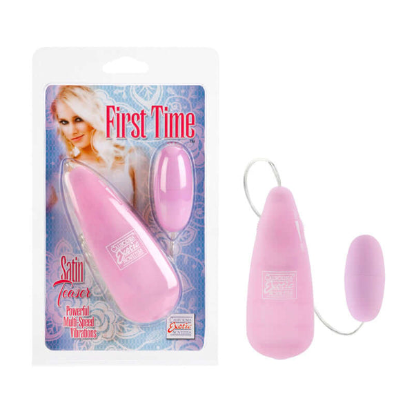 California Exotic Novelties First Time Satin Teaser Bullet Vibrator Pink at $7.99