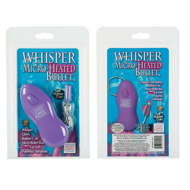 California Exotic Novelties Whisper Micro Heated Purple Vibrator at $11.99