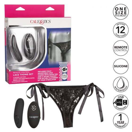 California Exotic Novelties Remote Control Lace Thong Set One Size Fits Most at $54.99