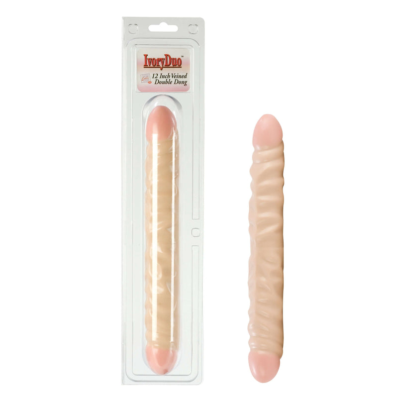 California Exotic Novelties Ivory Duo 12 Inches Double Dong Veined at $19.99